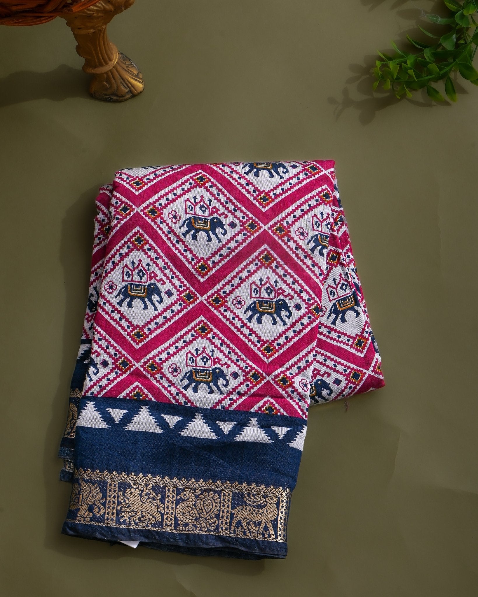 Chanderi Off White Printed Saree - Shop Vastram