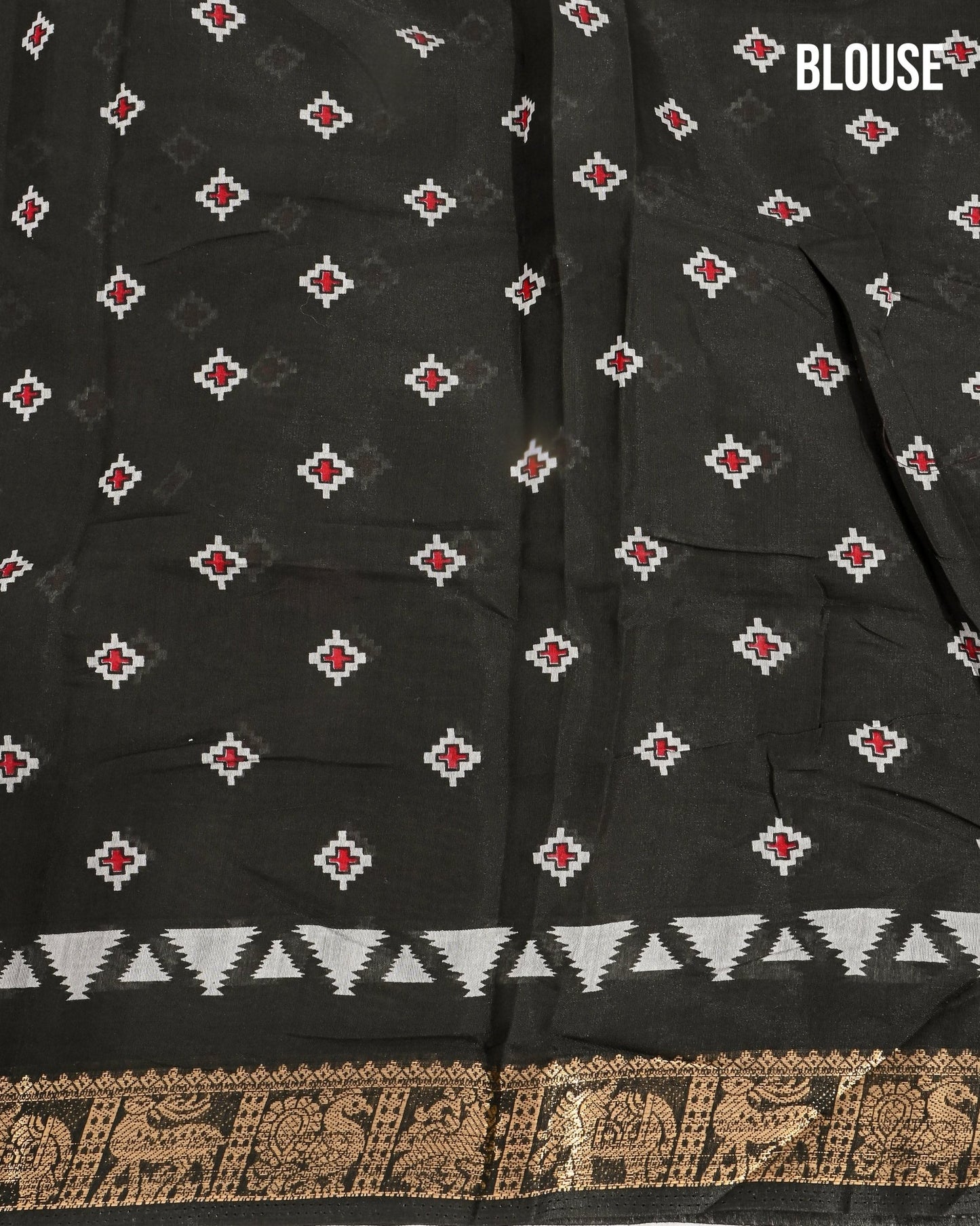 Chanderi Off White Printed Saree - Shop Vastram