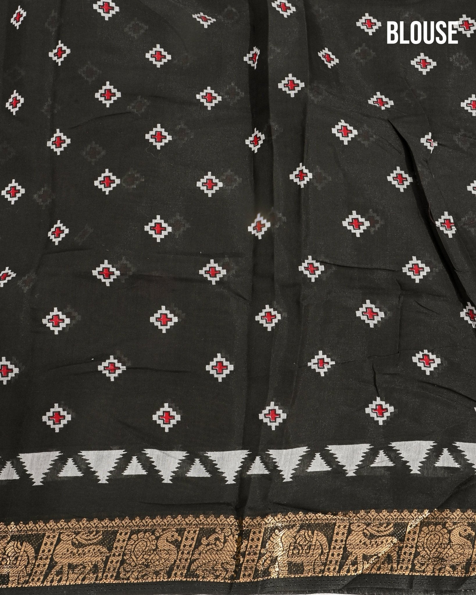 Chanderi Off White Printed Saree - Shop Vastram