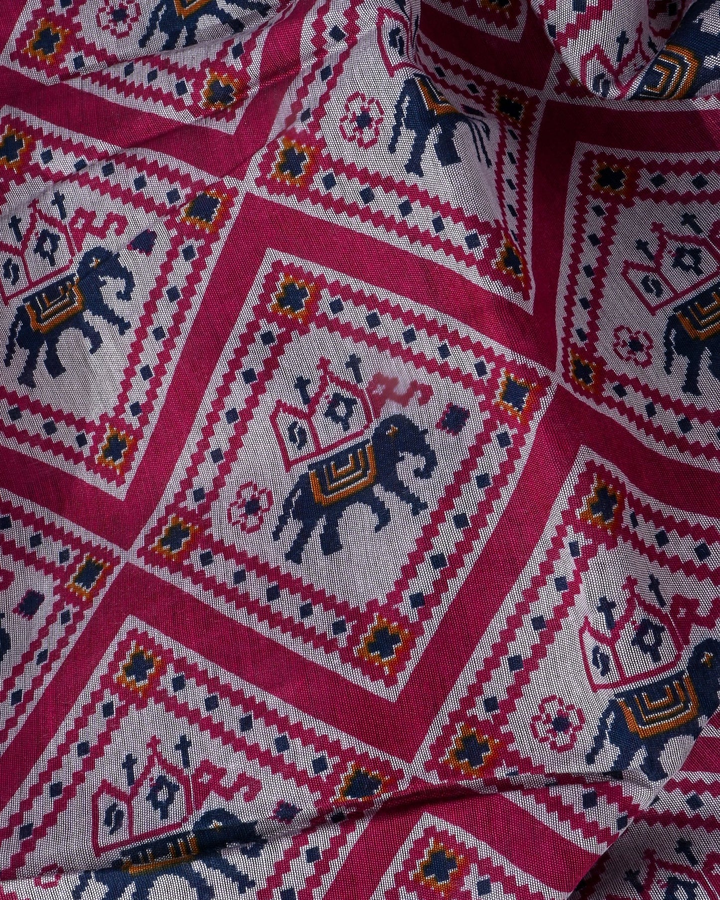 Chanderi Off White Printed Saree - Shop Vastram