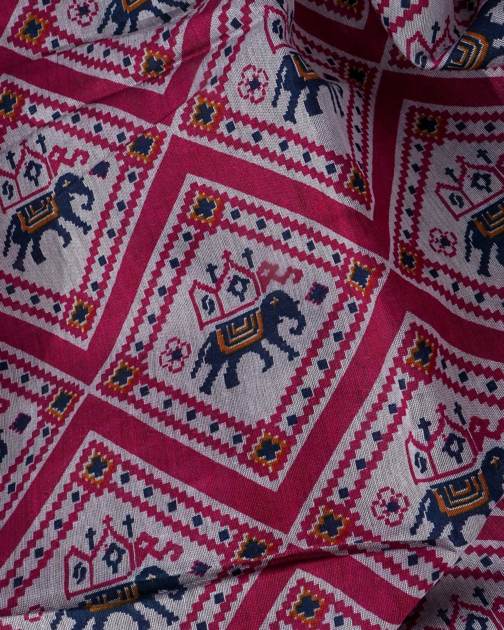 Chanderi Off White Printed Saree - Shop Vastram