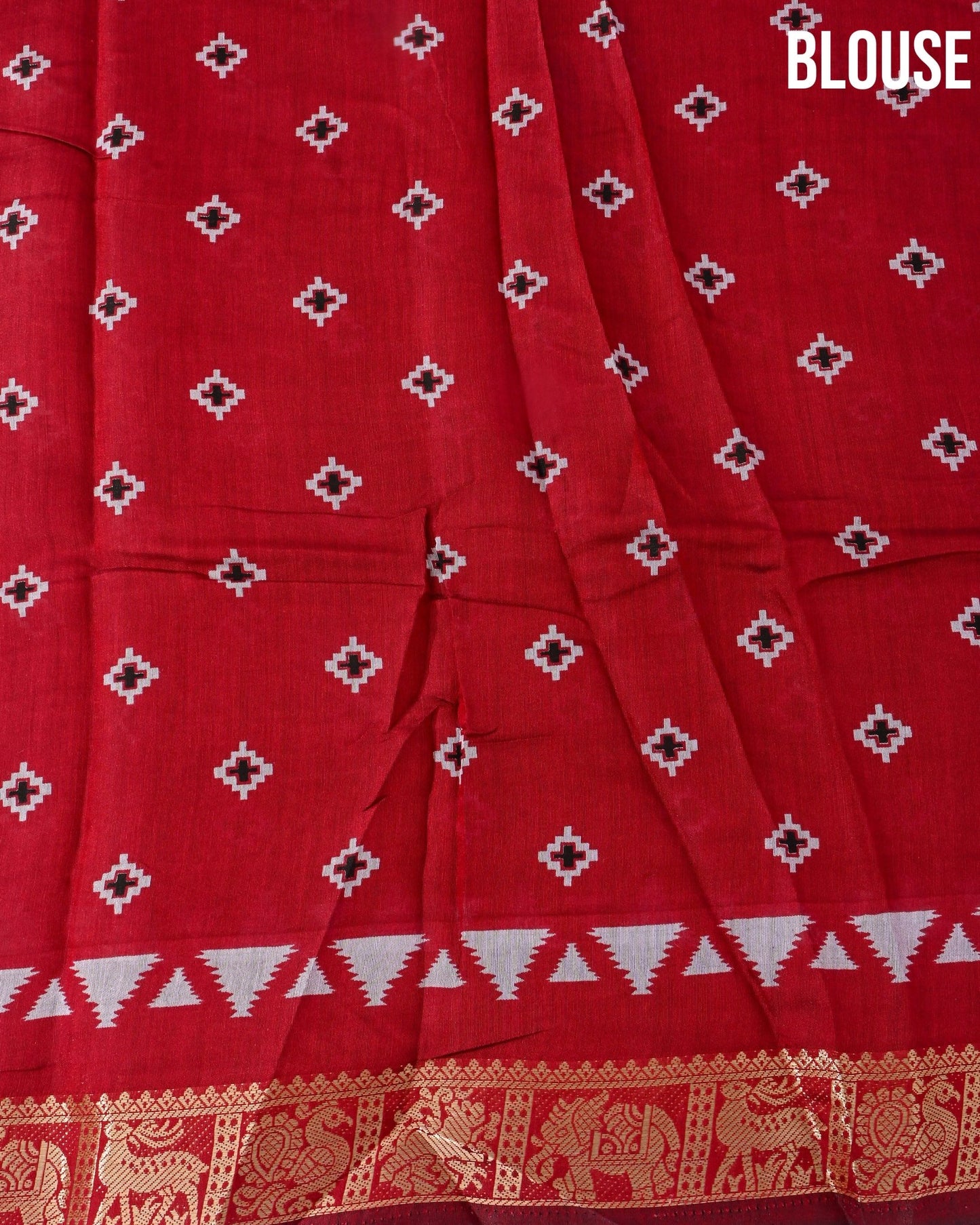 Chanderi Off White Printed Saree - Shop Vastram