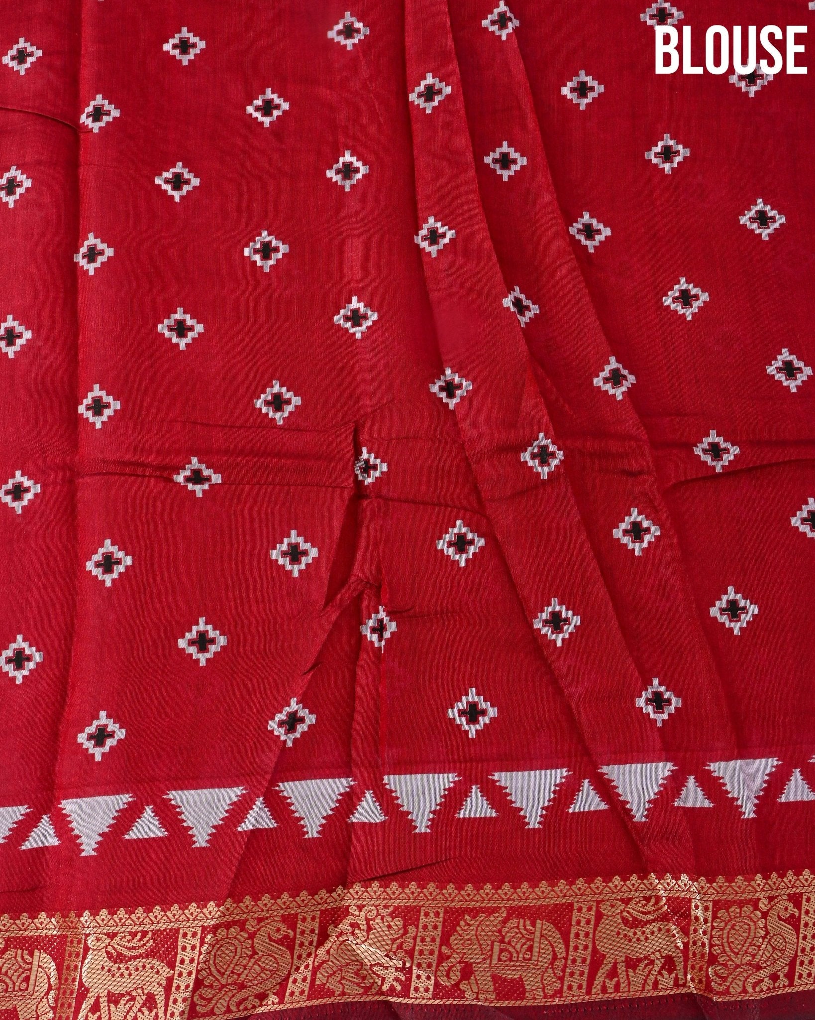 Chanderi Off White Printed Saree - Shop Vastram