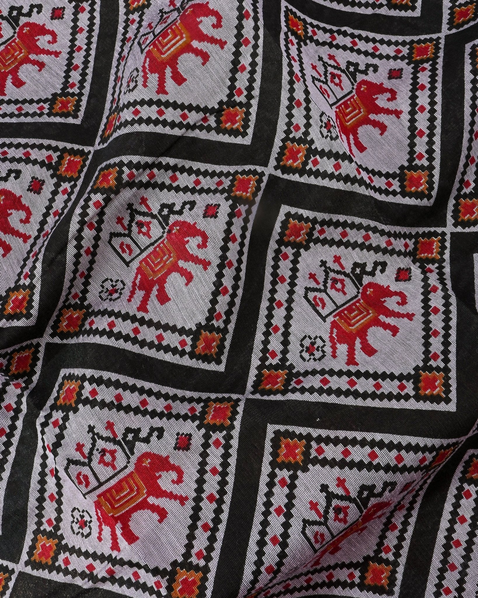 Chanderi Off White Printed Saree - Shop Vastram