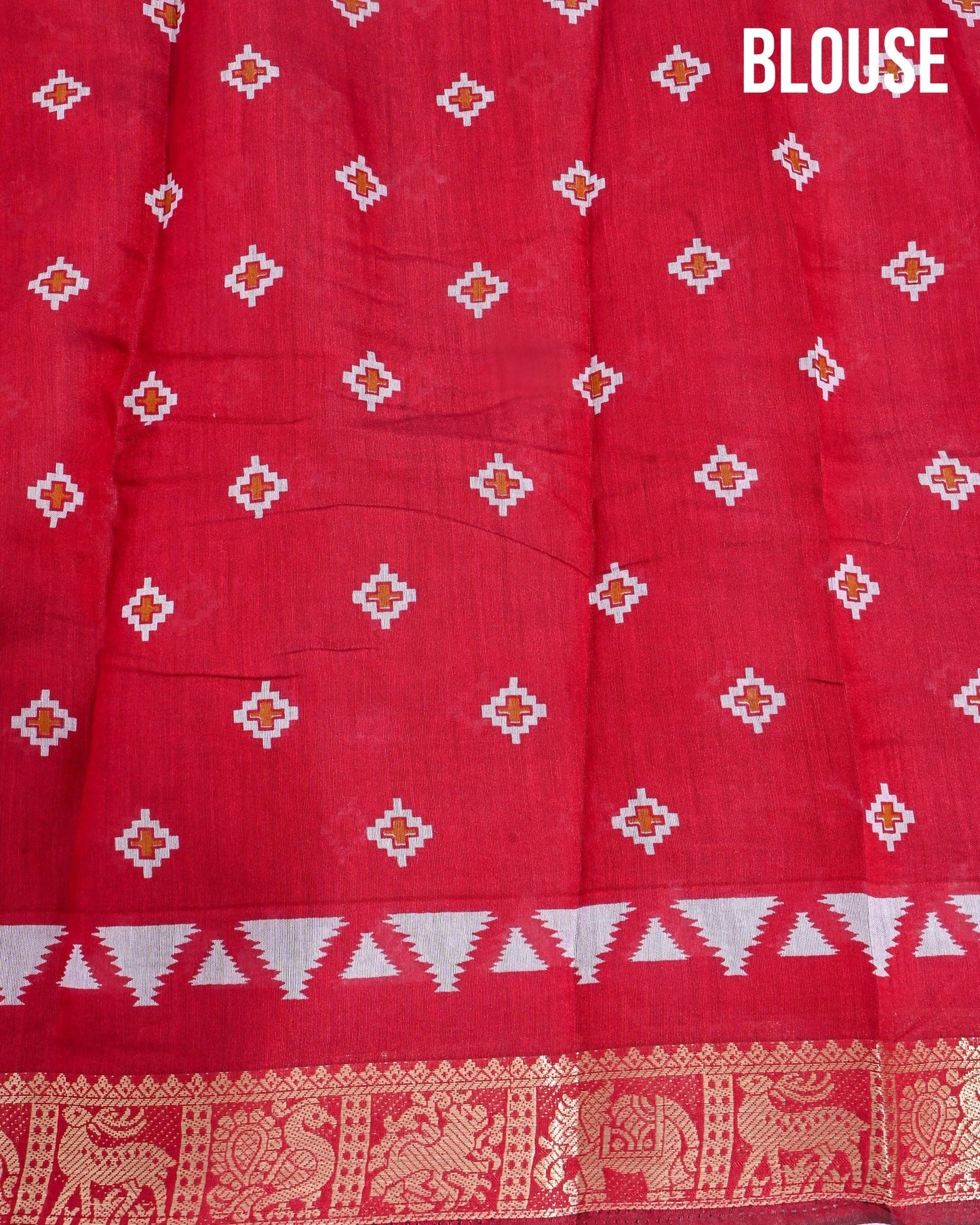 Chanderi Off White Printed Saree - Shop Vastram