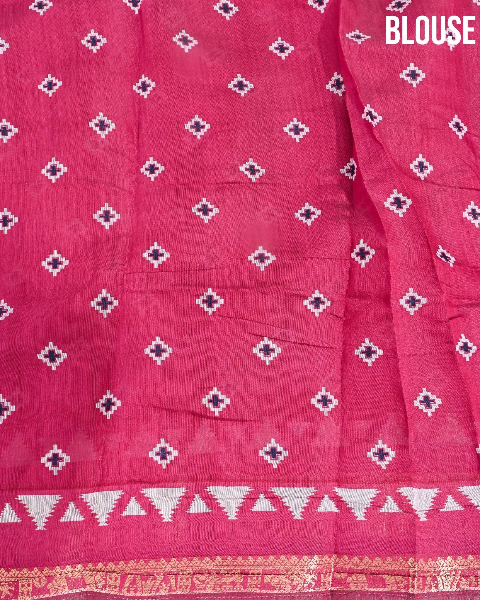Chanderi Off White Printed Saree - Shop Vastram