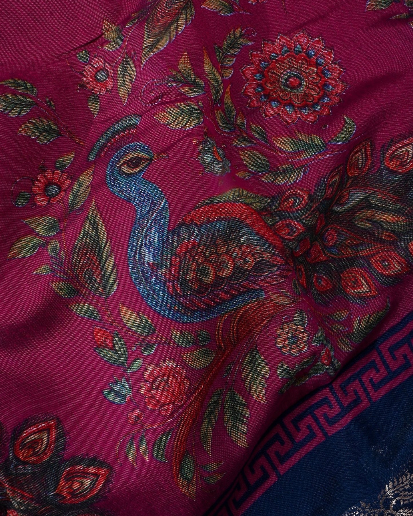 Chanderi Pink Printed Saree - Shop Vastram