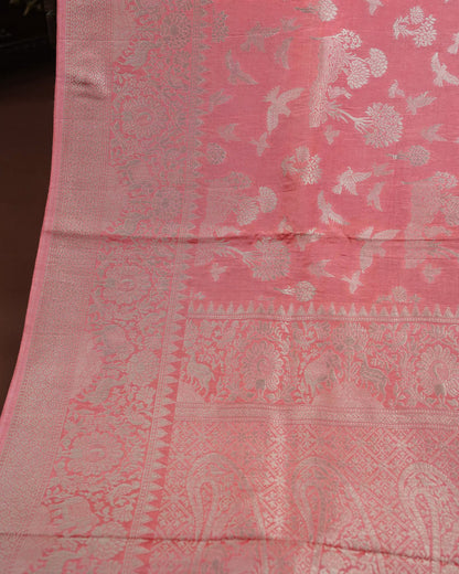 Coral Pink Color Silk Saree - Shop Vastram