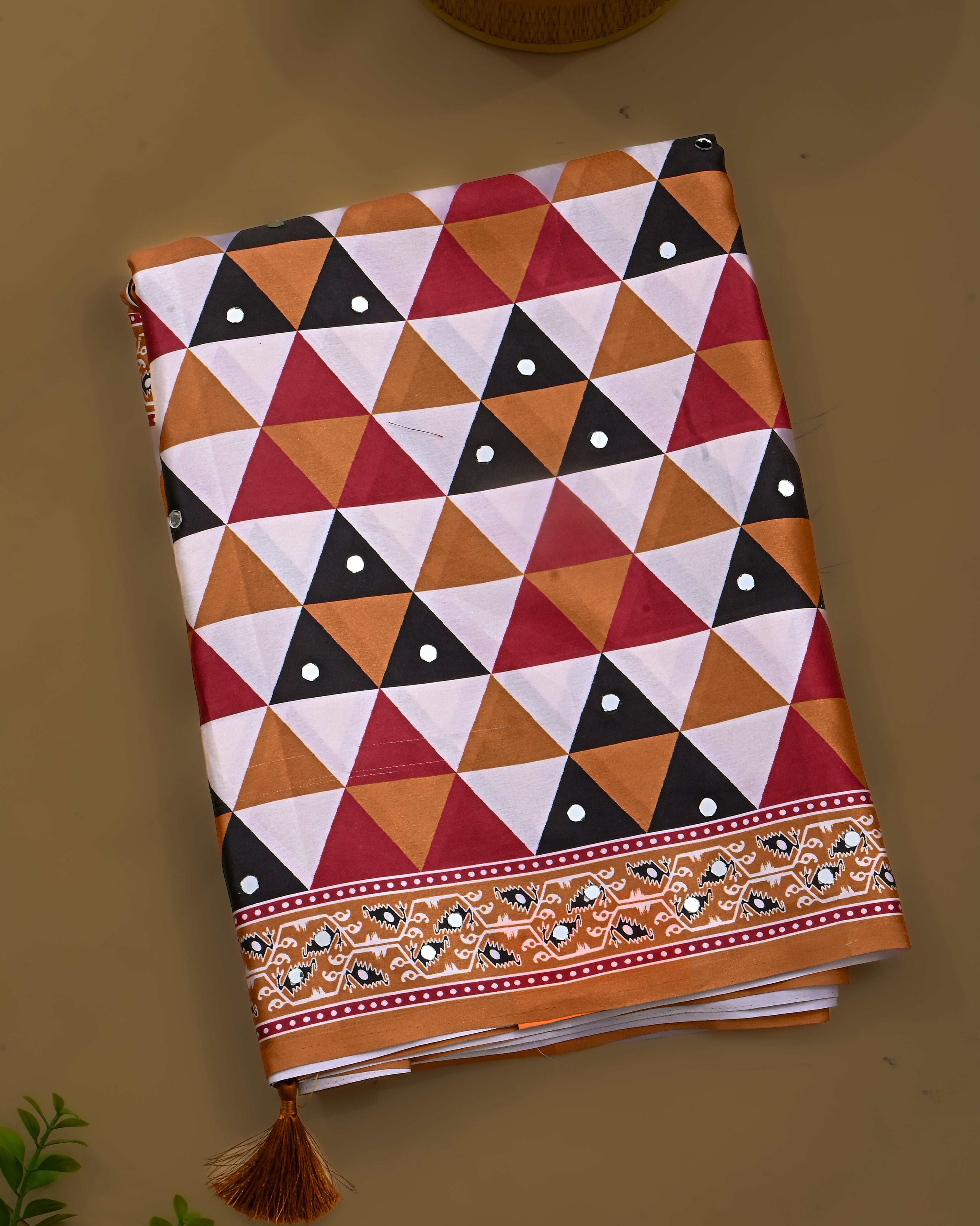 Off White Silk Printed Saree
