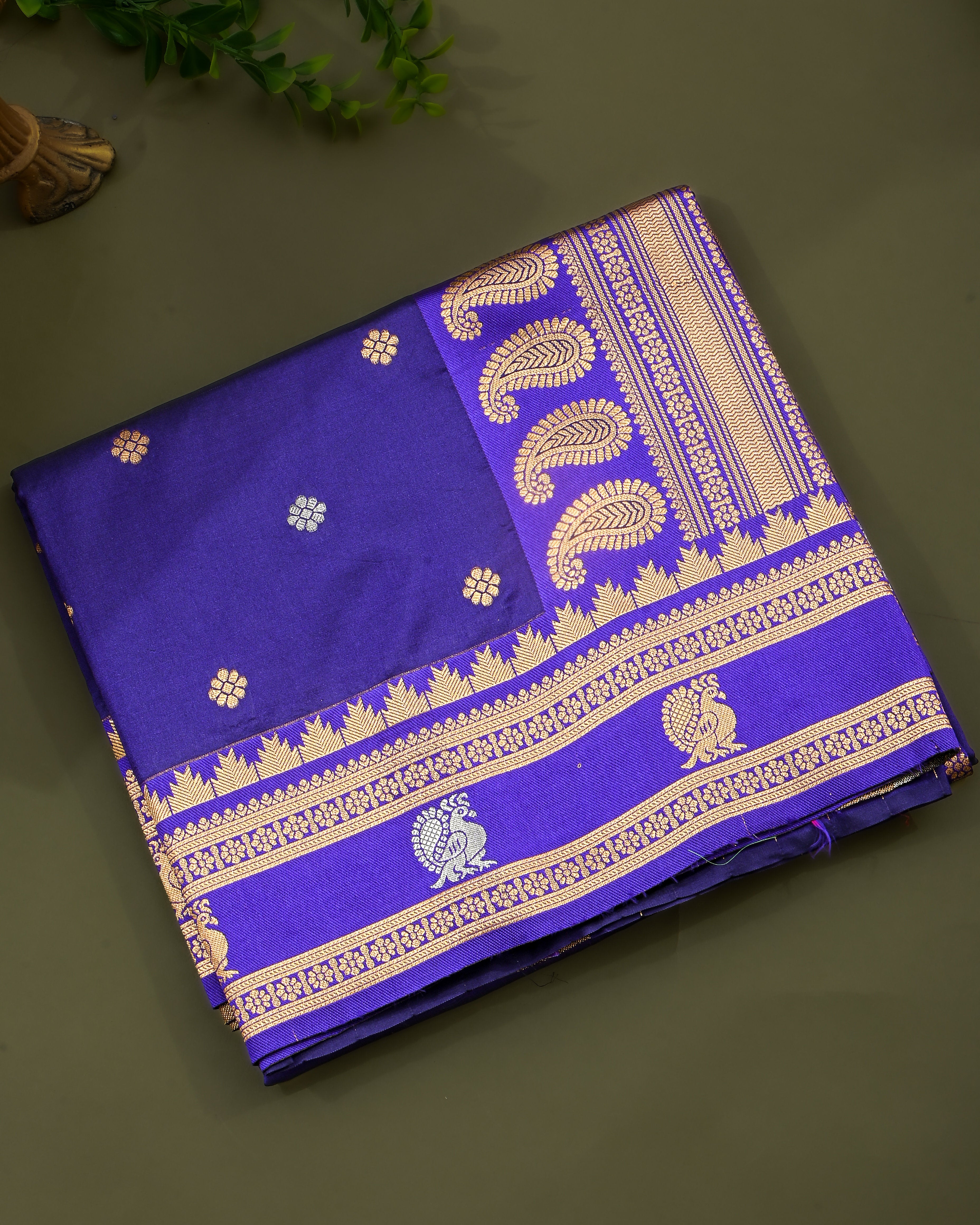 Purple Silk Banarsi Saree