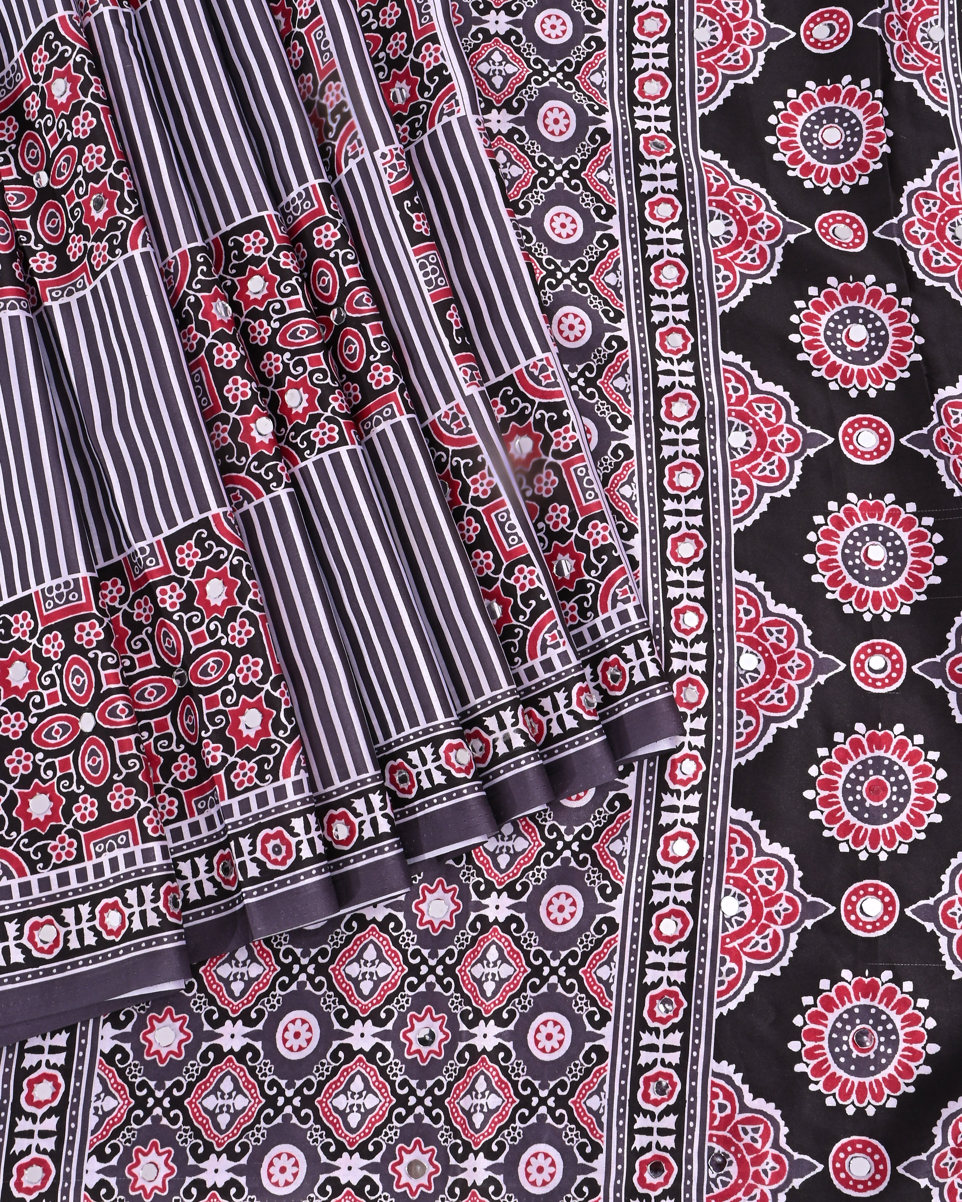 Off White Silk Printed Saree