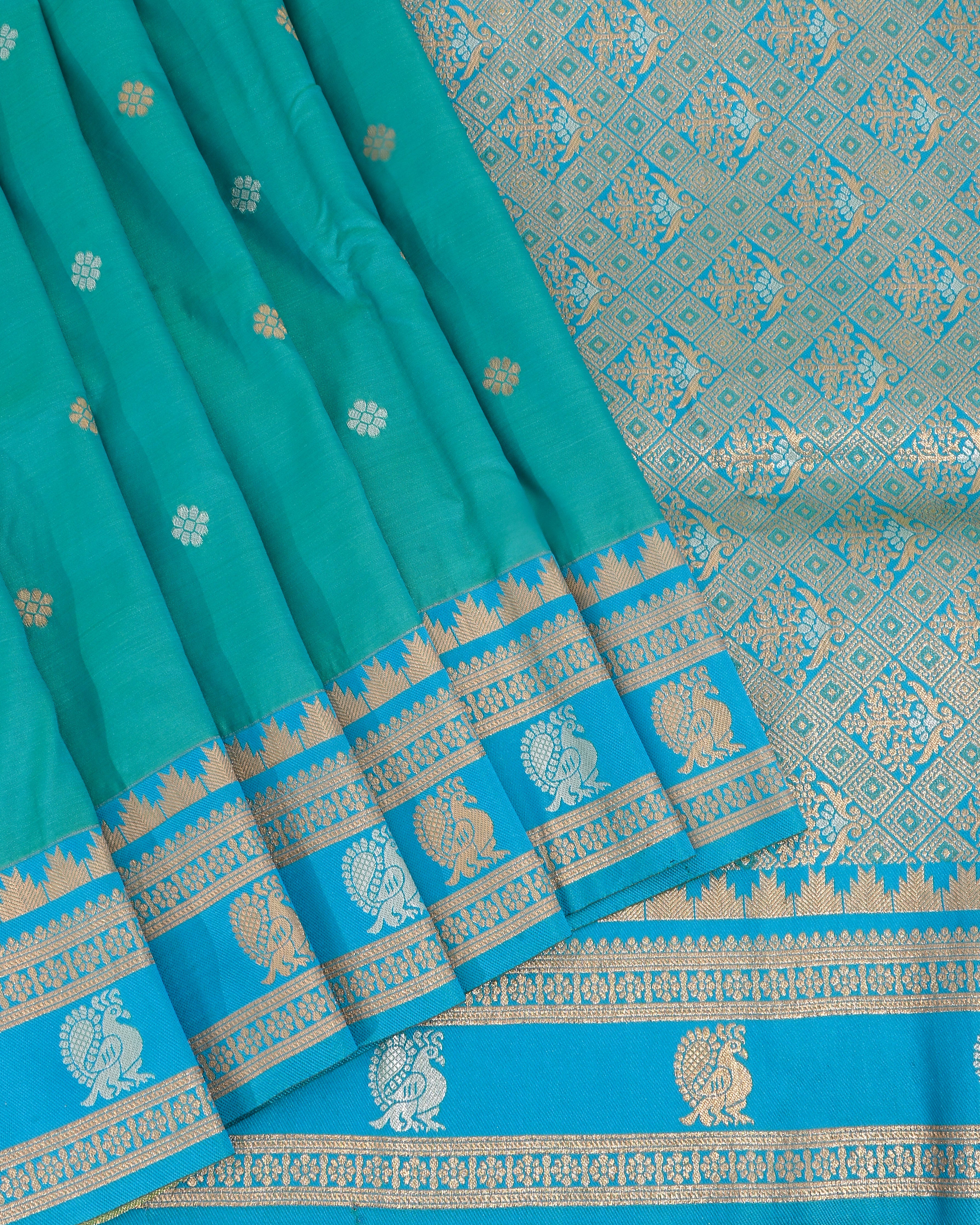 Ferozi Silk Banarsi Saree