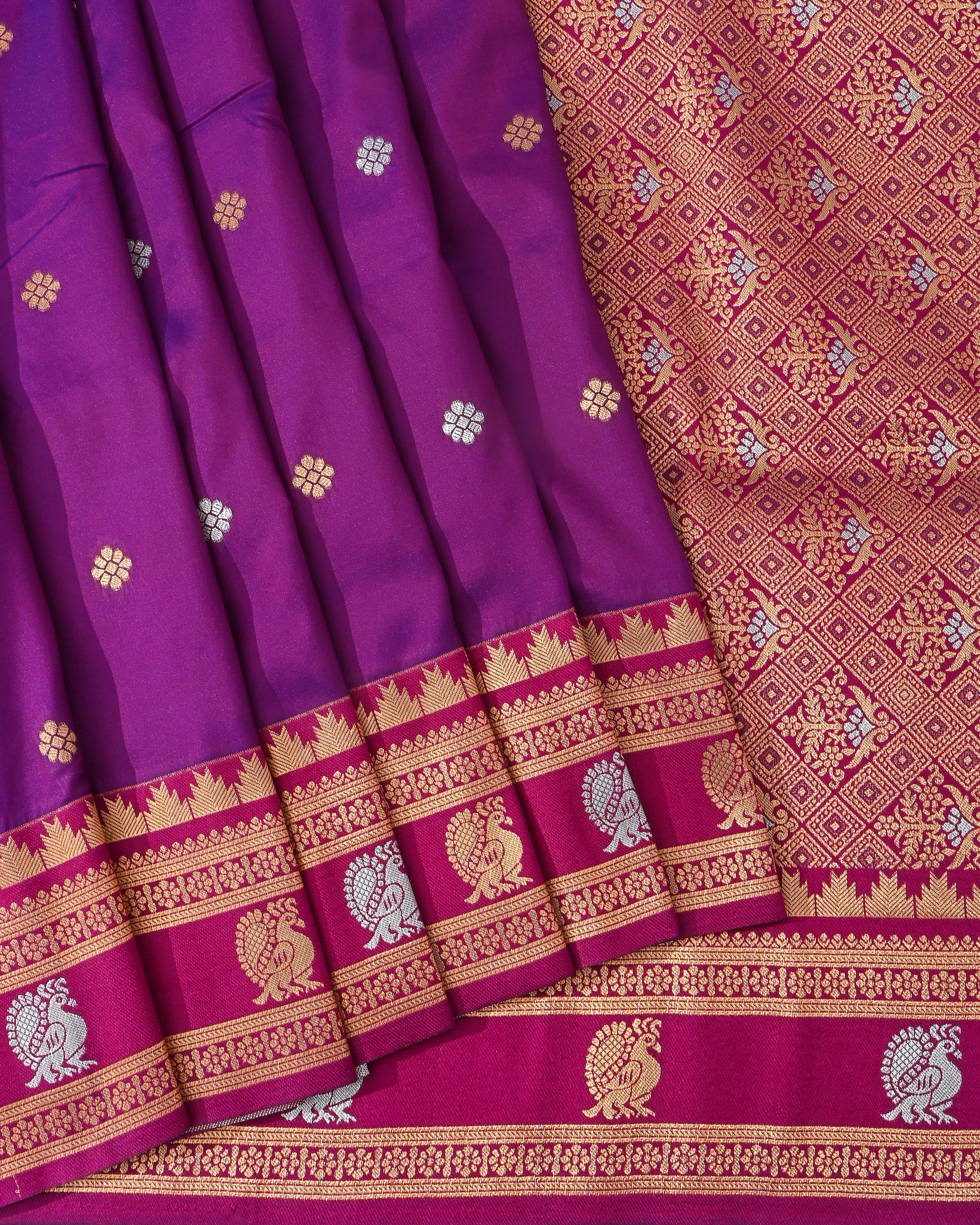Purple Silk Banarsi Saree