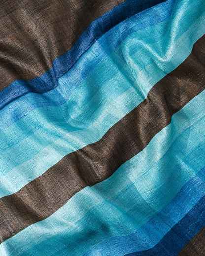 Dupion Earthy Printed Saree - Shop Vastram