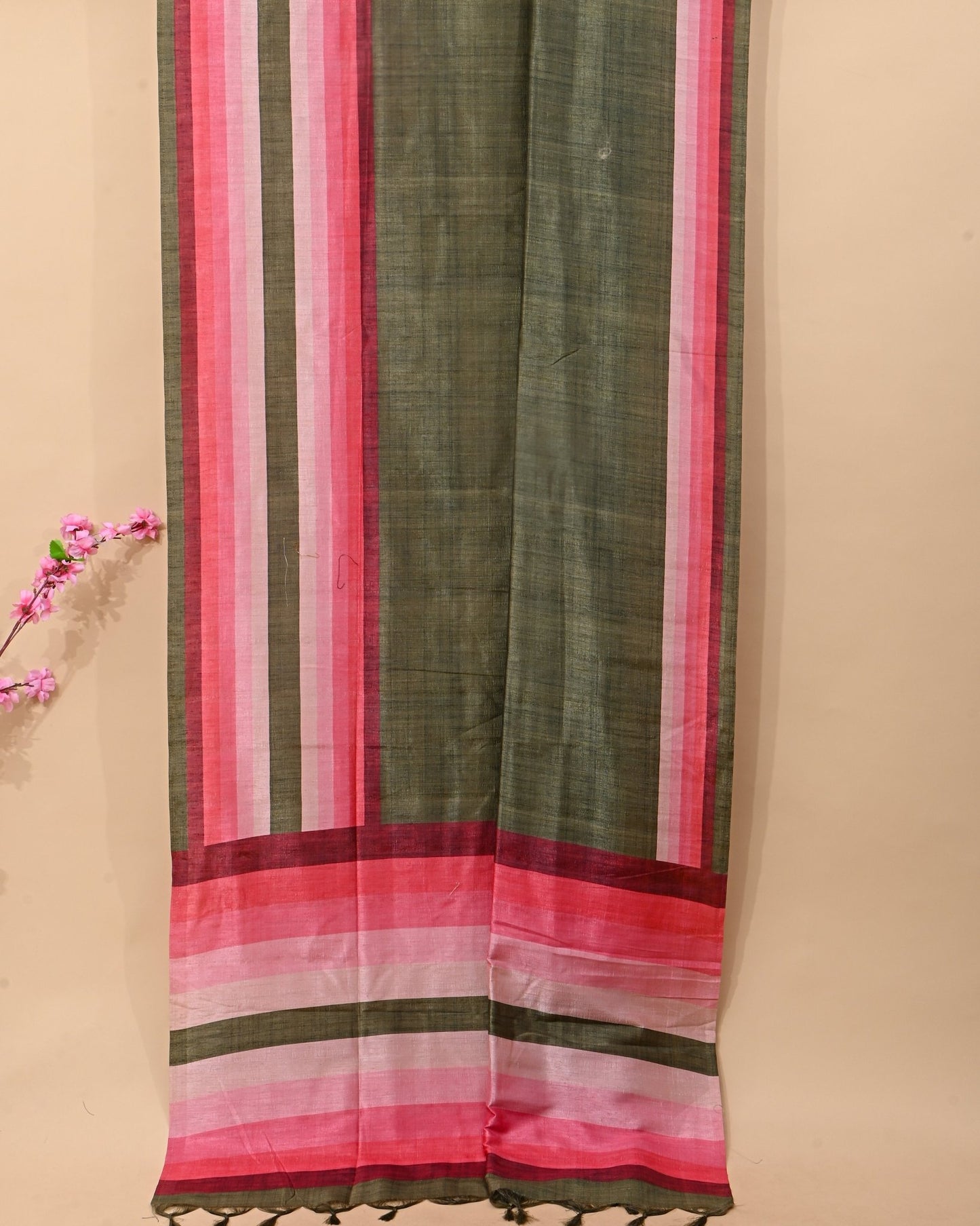 Dupion Green Printed Saree - Shop Vastram