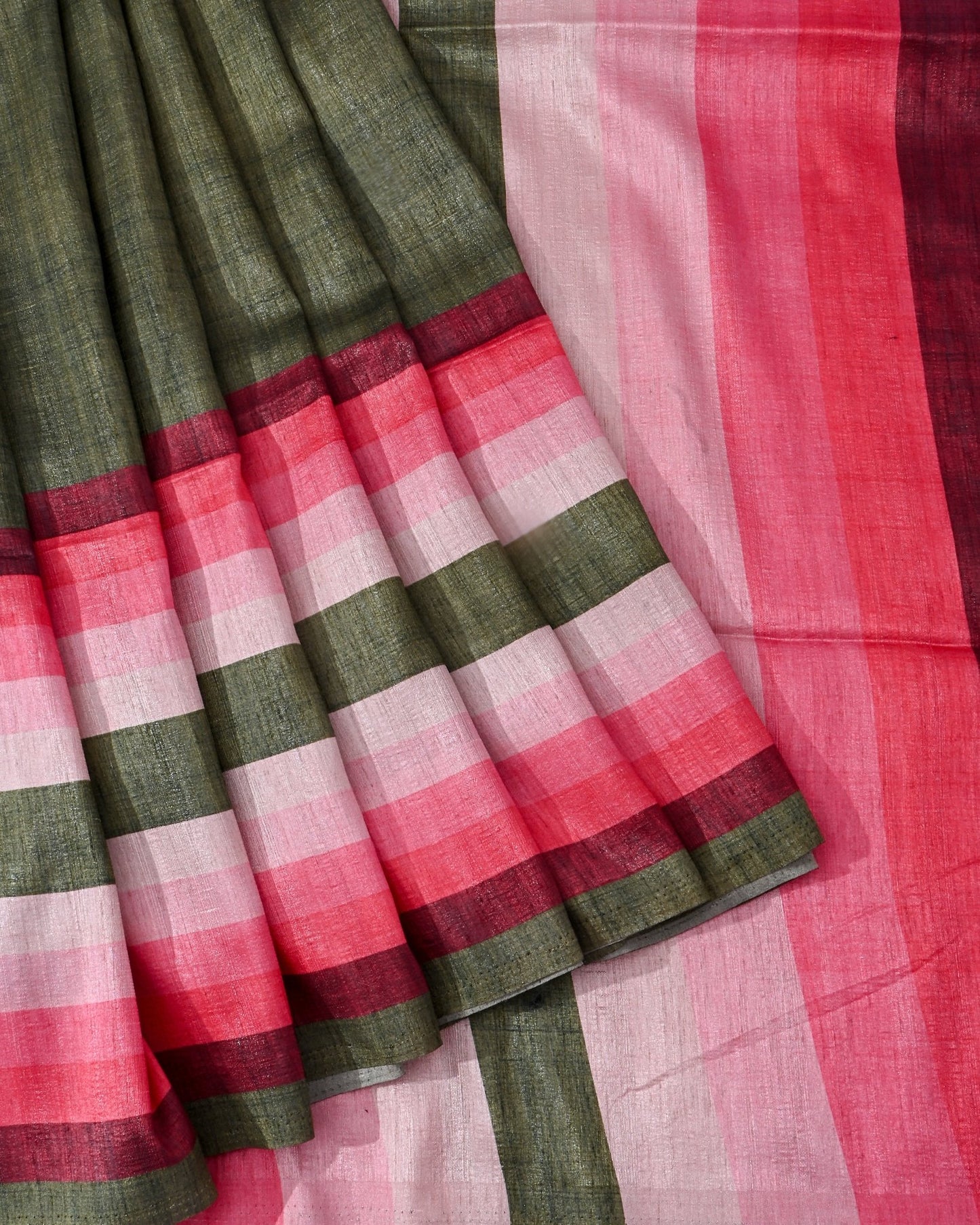 Dupion Green Printed Saree - Shop Vastram