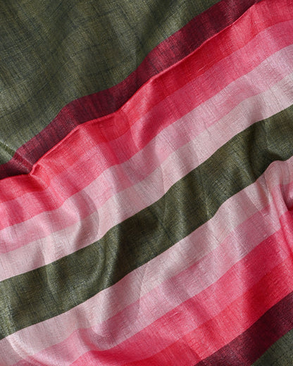 Dupion Green Printed Saree - Shop Vastram