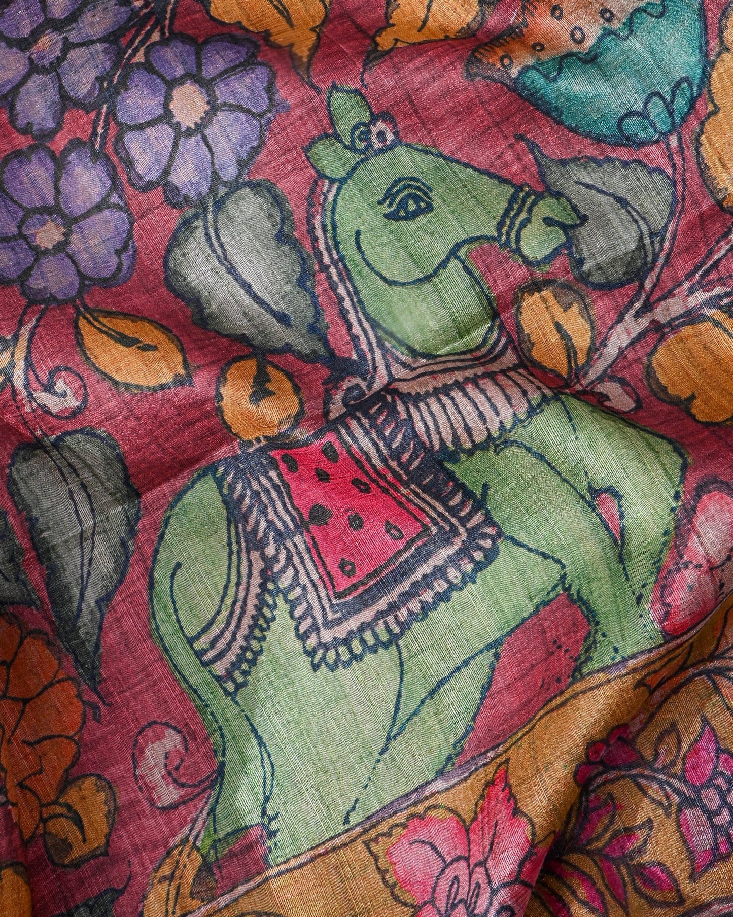 Dupion Multicolour Printed Saree - Shop Vastram