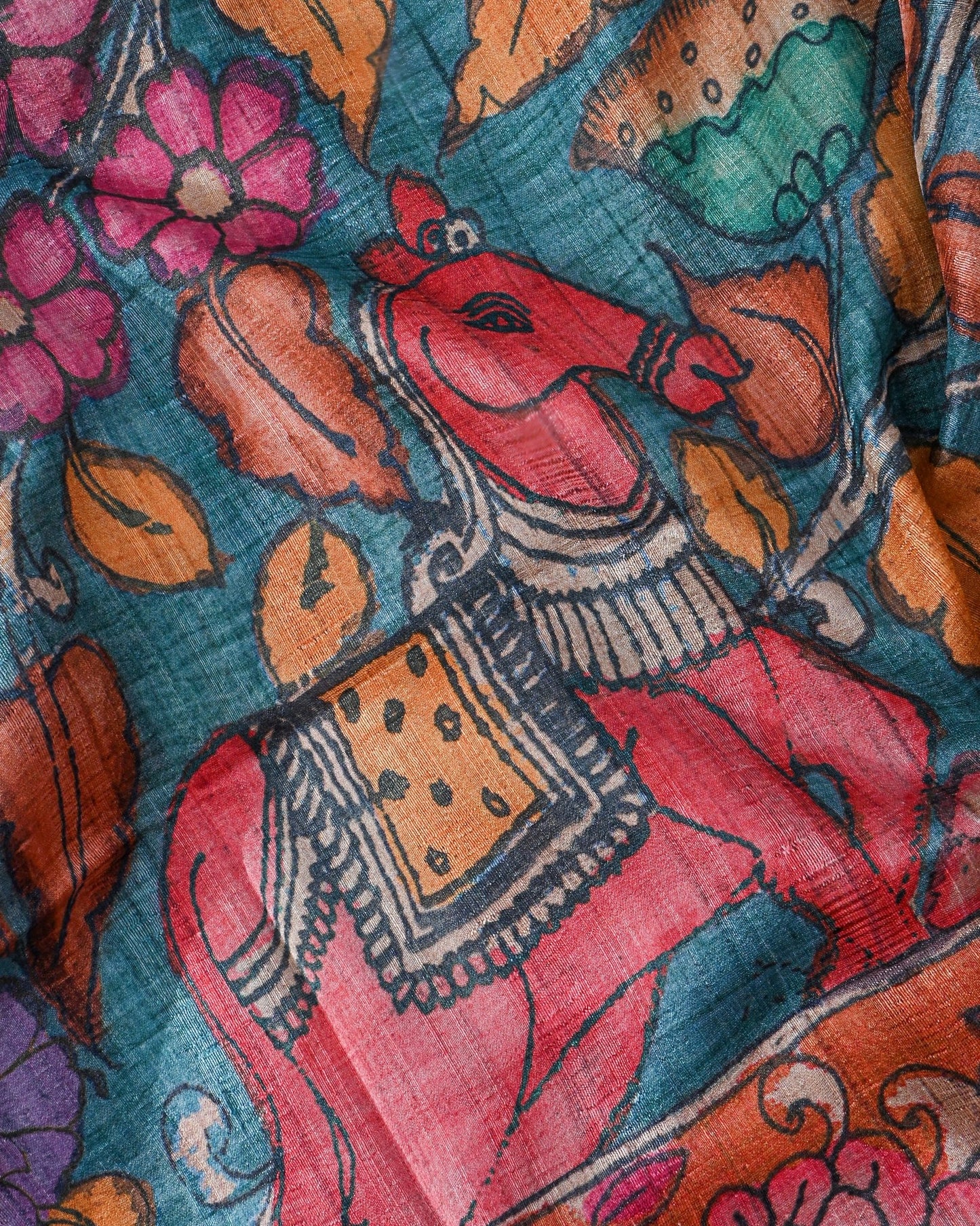 Dupion Multicolour Printed Saree - Shop Vastram