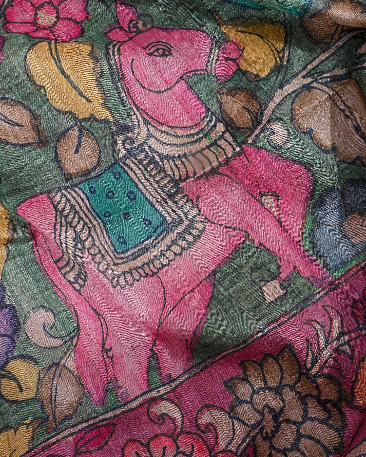 Dupion Multicolour Printed Saree - Shop Vastram