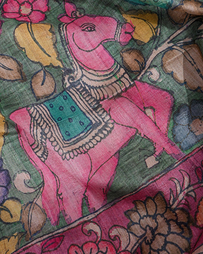 Dupion Multicolour Printed Saree - Shop Vastram