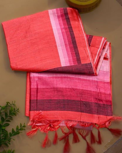 Dupion Pink Printed Saree - Shop Vastram