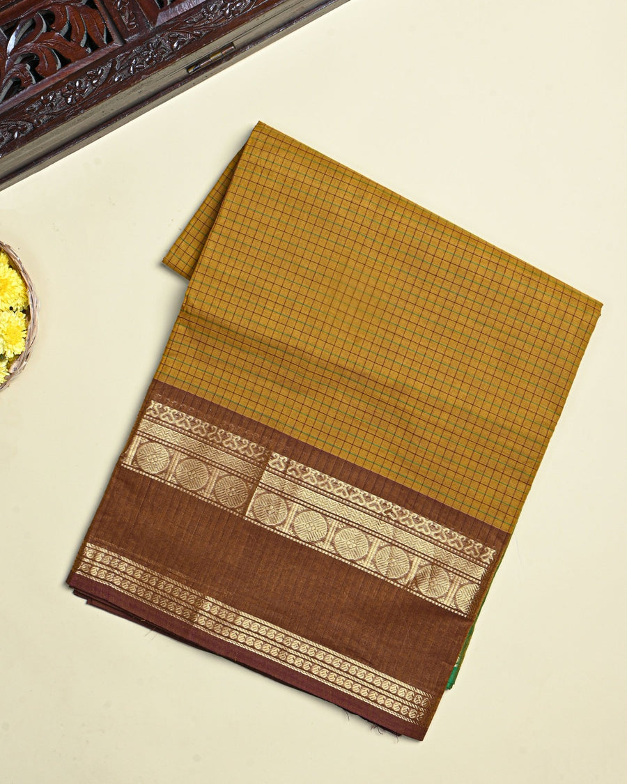 Earthy Color Cotton Saree - Shop Vastram