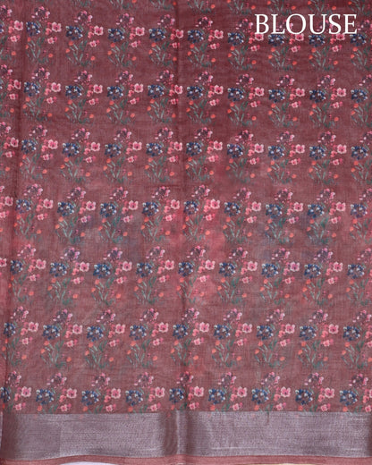 Earthy Color Lenin Saree - Shop Vastram