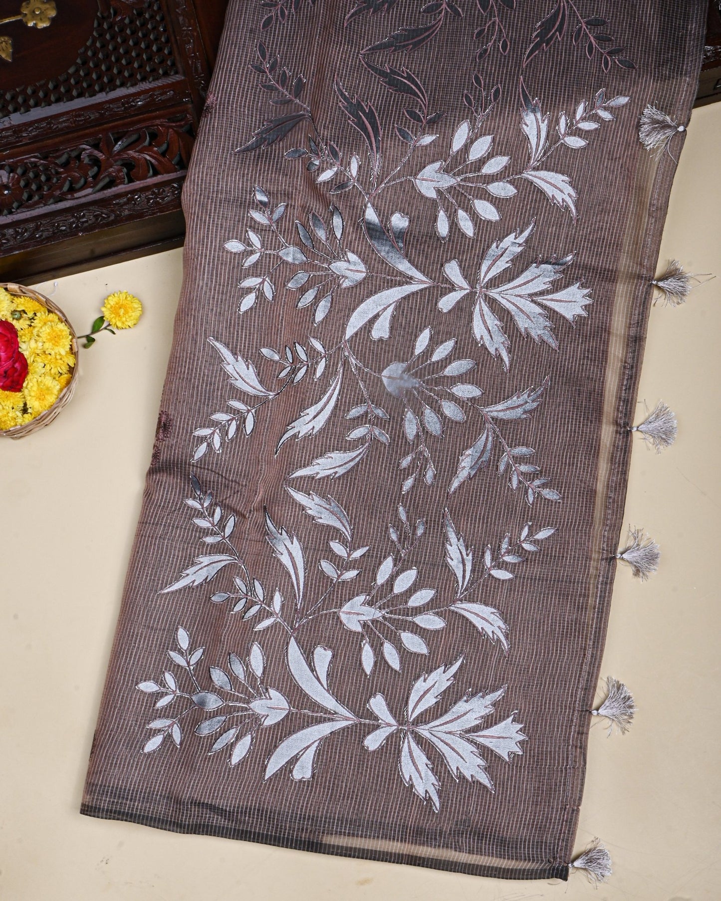 Earthy Color Silk Kota Saree - Shop Vastram