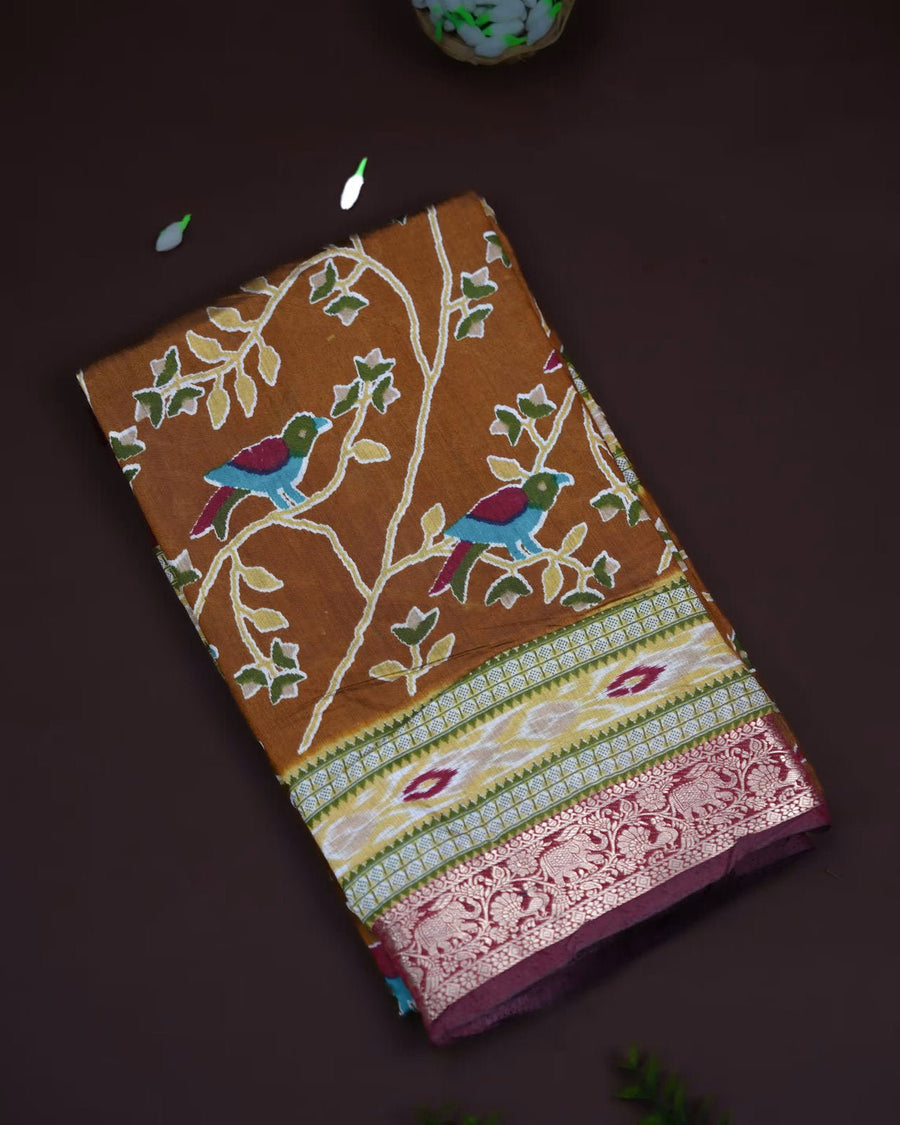 Earthy Color Silk Saree - Shop Vastram