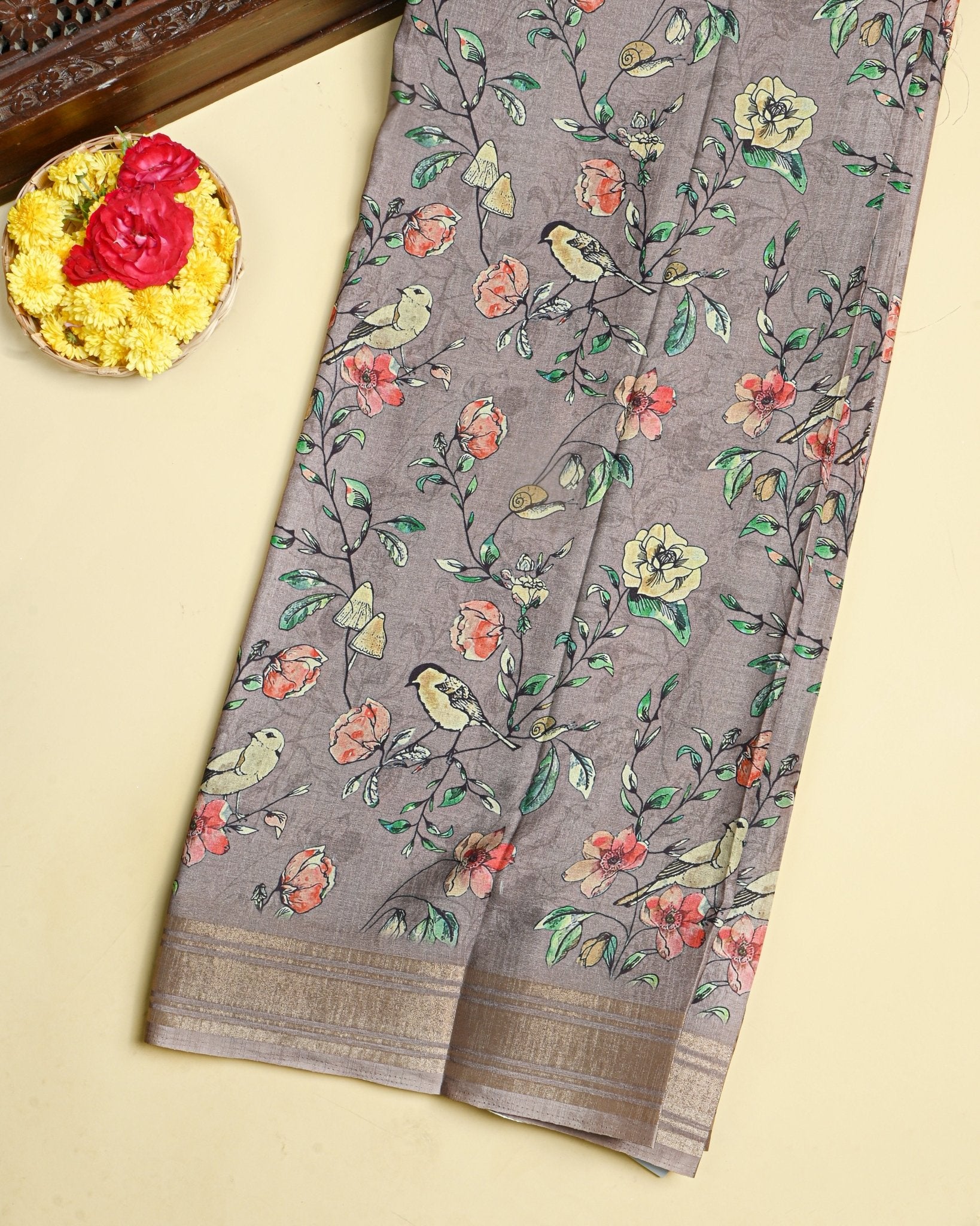 Earthy Color Silk Saree - Shop Vastram