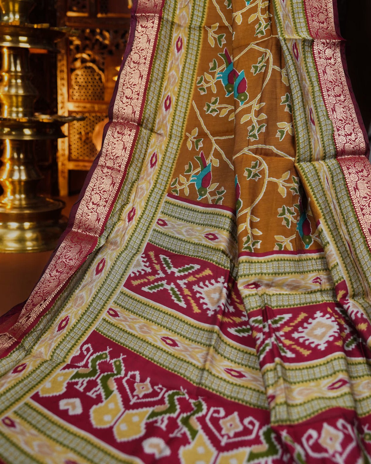 Earthy Color Silk Saree - Shop Vastram