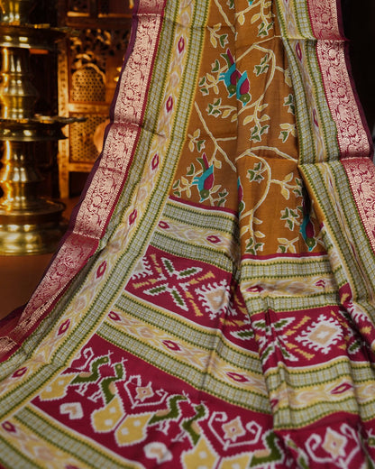 Earthy Color Silk Saree - Shop Vastram