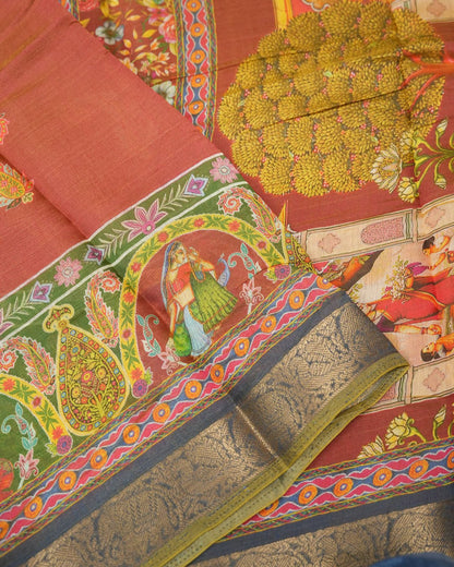 Earthy Color Tissue Saree - Shop Vastram