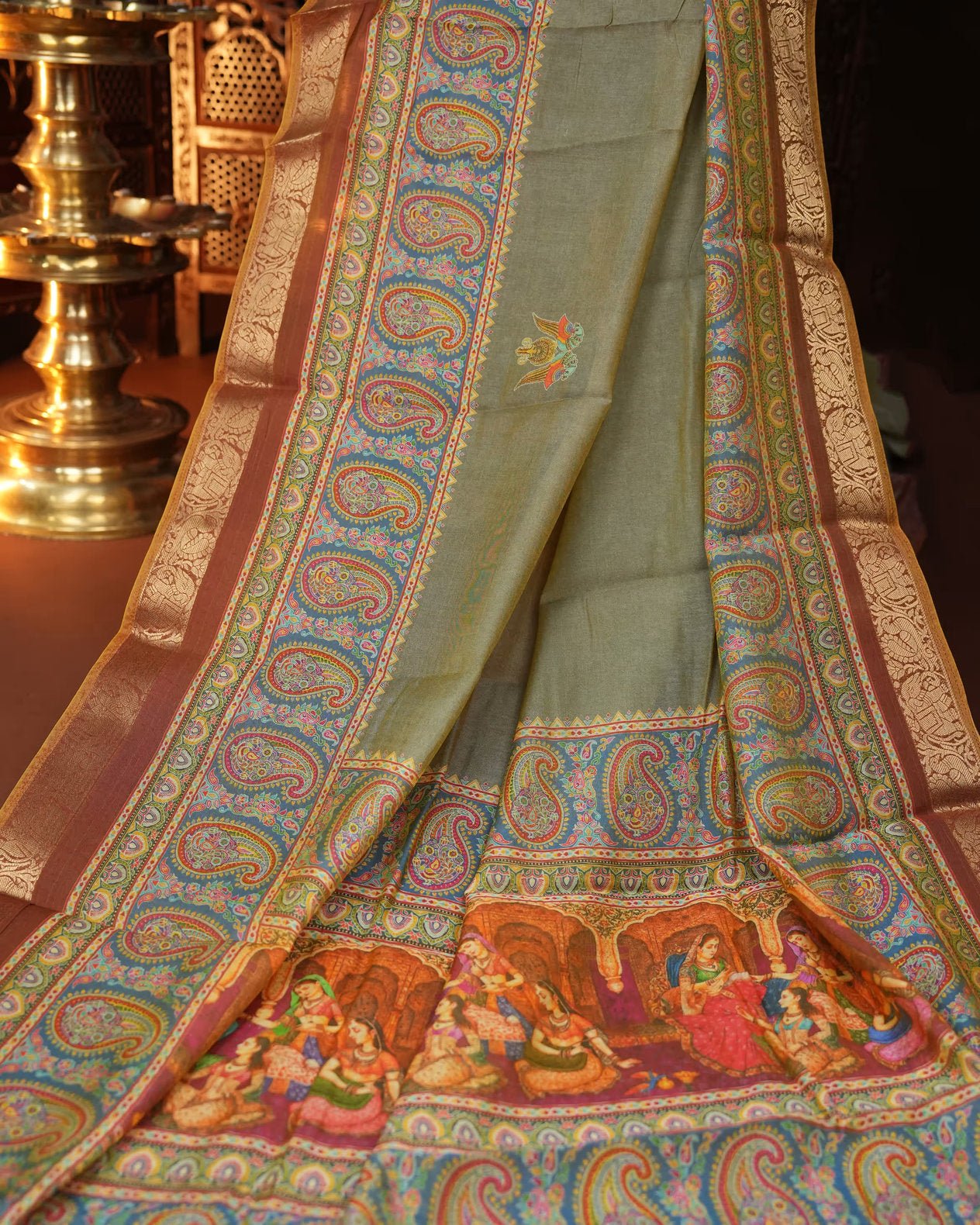 Earthy Color Tissue Saree - Shop Vastram