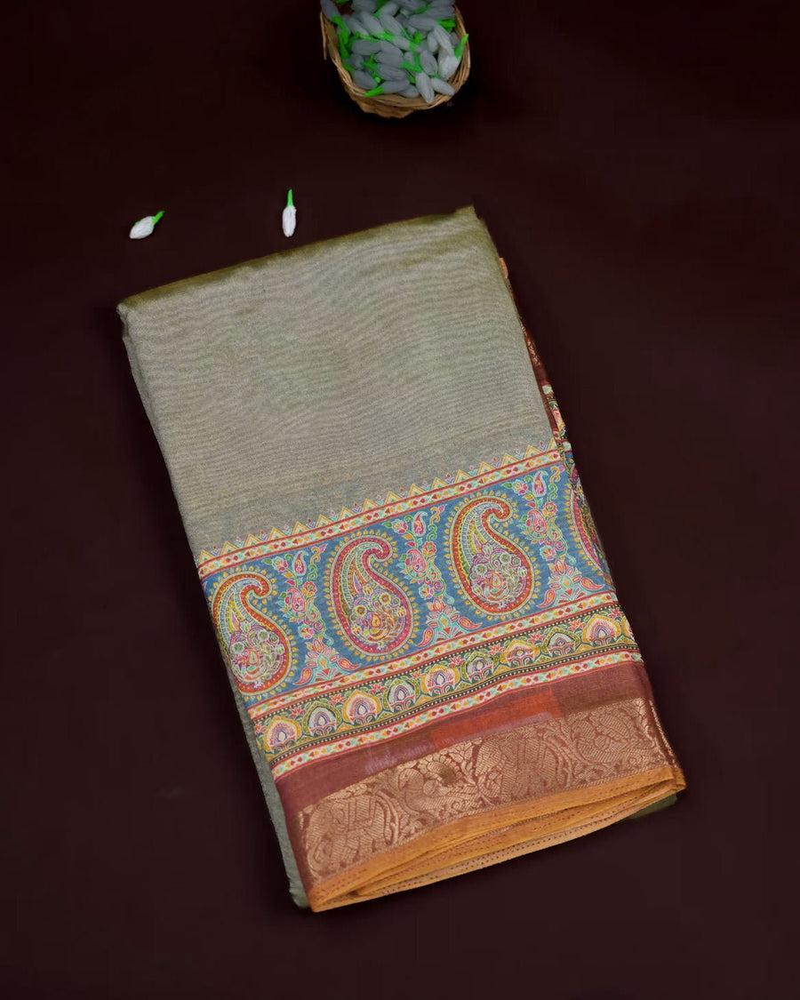 Earthy Color Tissue Saree - Shop Vastram
