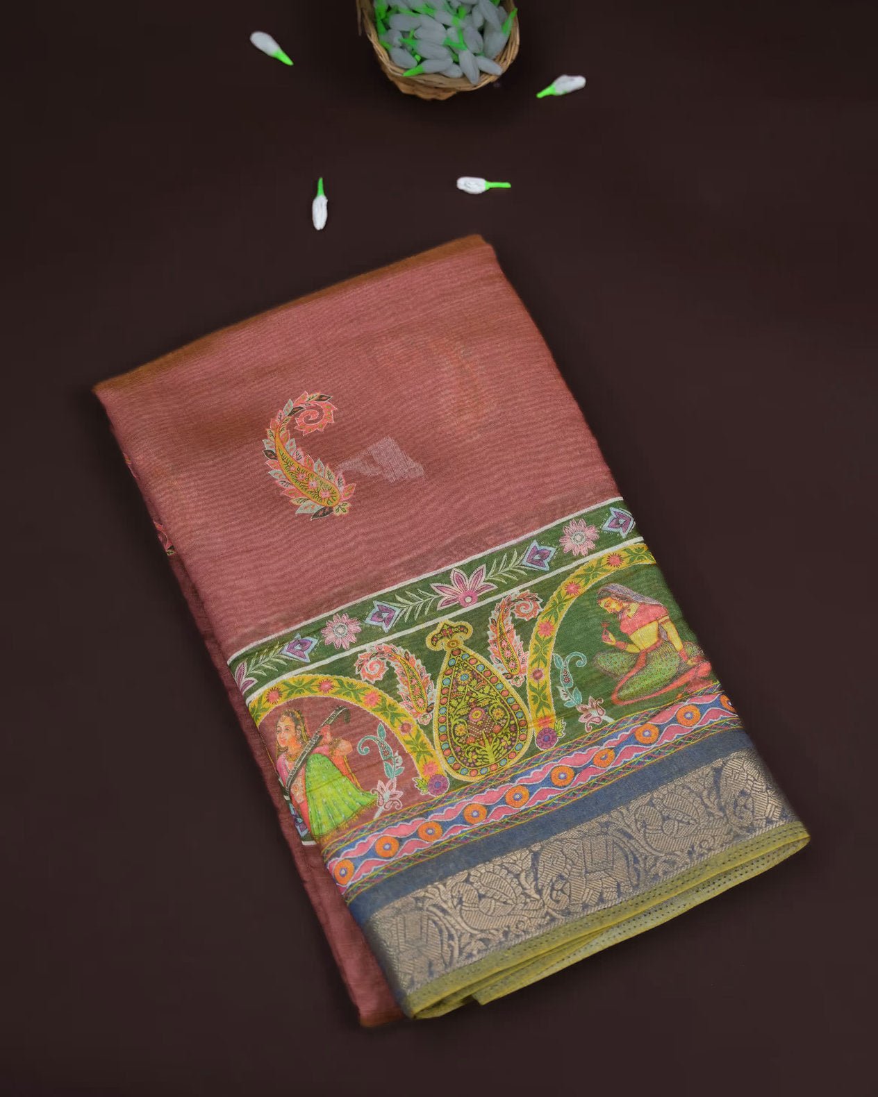 Earthy Color Tissue Saree - Shop Vastram
