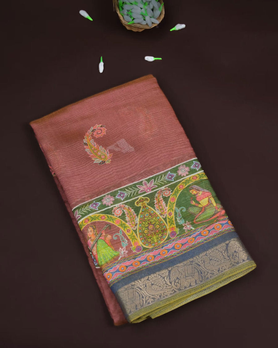 Earthy Color Tissue Saree - Shop Vastram