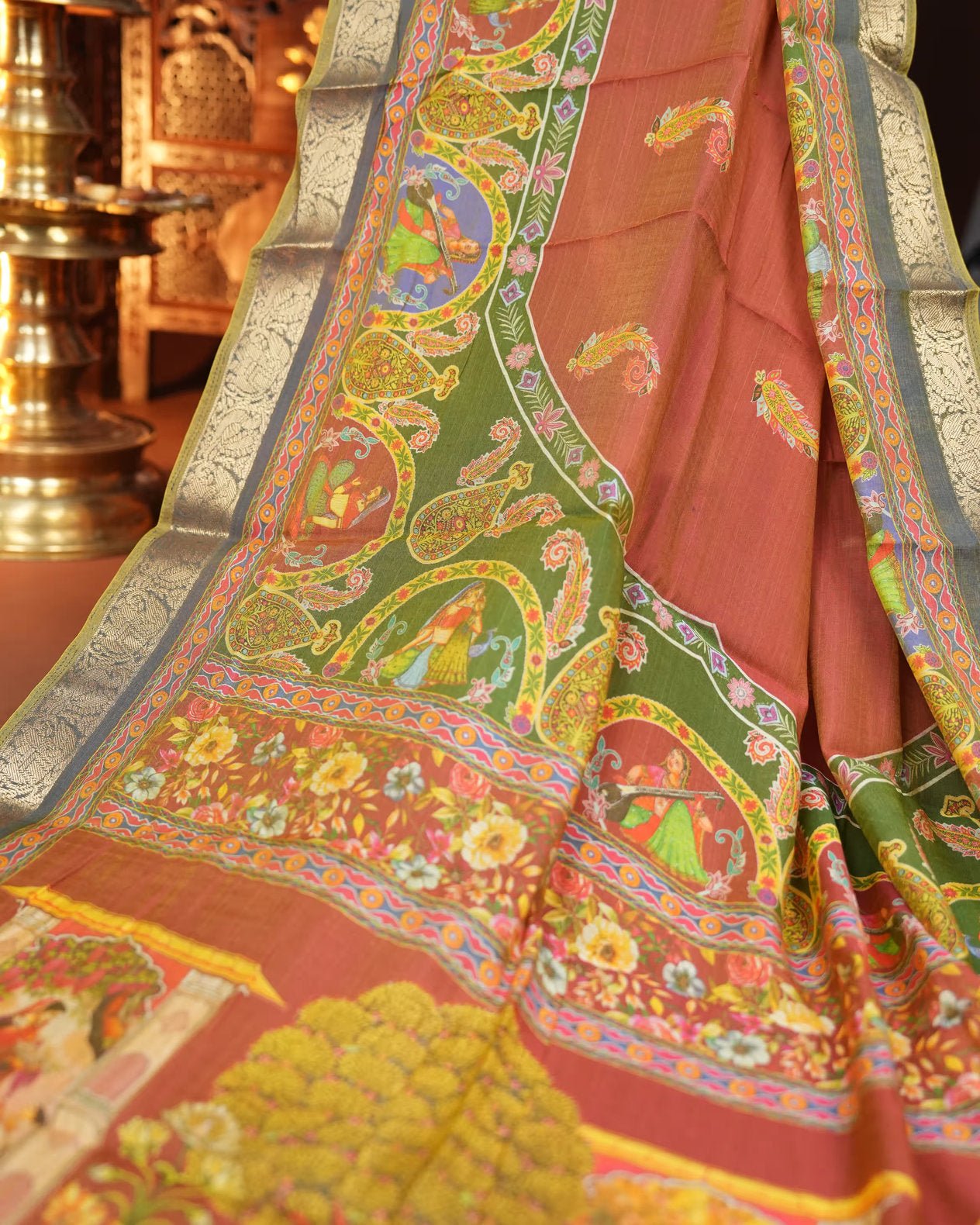 Earthy Color Tissue Saree - Shop Vastram