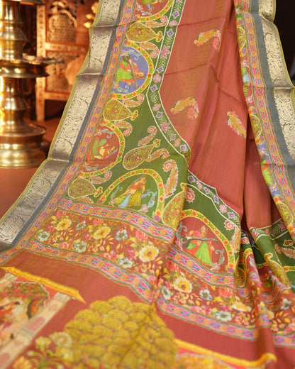Earthy Color Tissue Saree - Shop Vastram