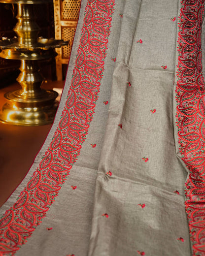 Earthy Color Tusser Saree - Shop Vastram