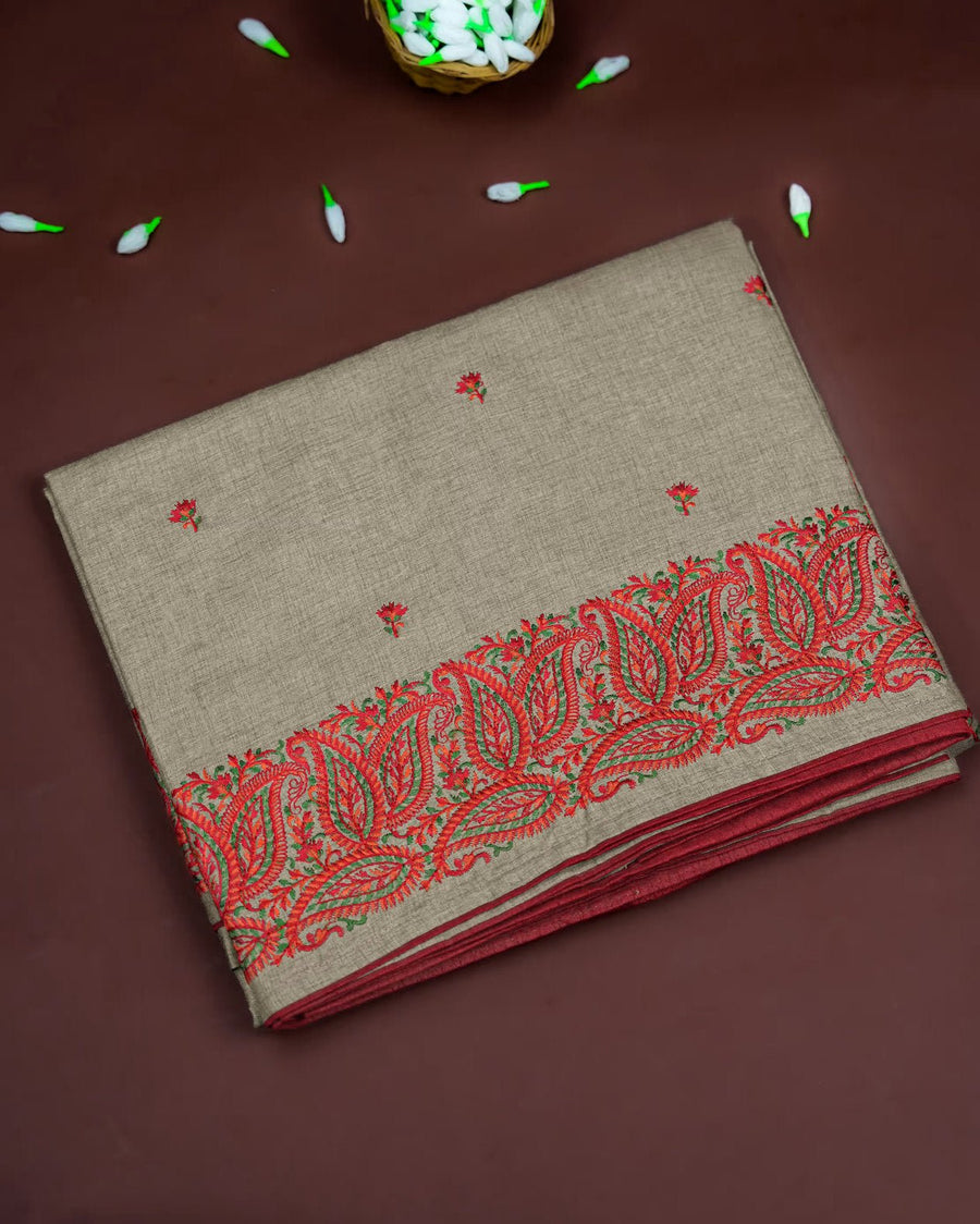 Earthy Color Tusser Saree - Shop Vastram