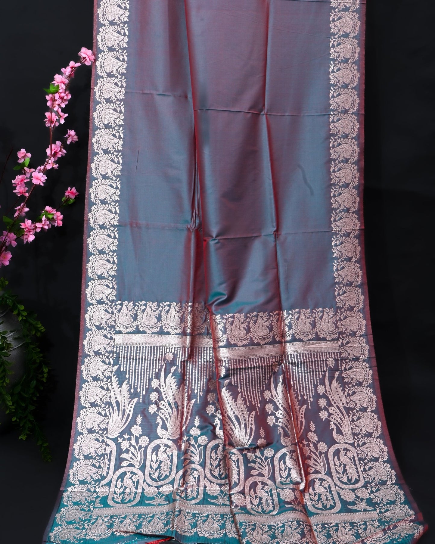 Earthy Silk Banarasi Saree - Shop Vastram