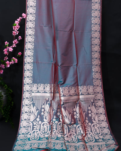 Earthy Silk Banarasi Saree - Shop Vastram