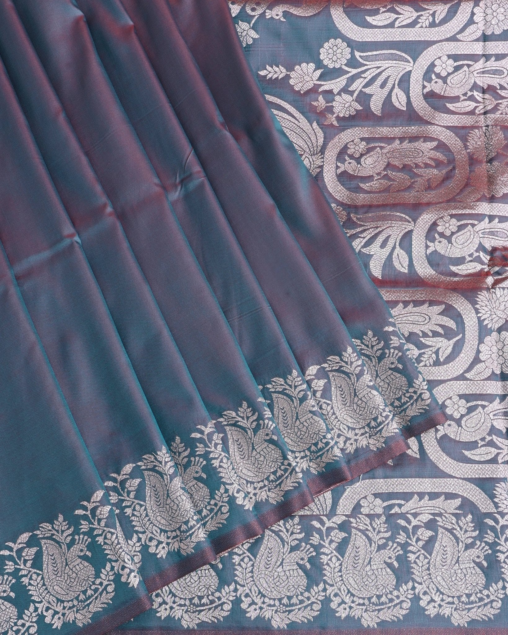 Earthy Silk Banarasi Saree - Shop Vastram