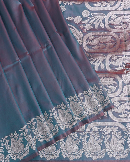 Earthy Silk Banarasi Saree - Shop Vastram
