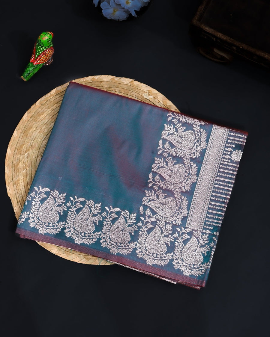Earthy Silk Banarasi Saree - Shop Vastram