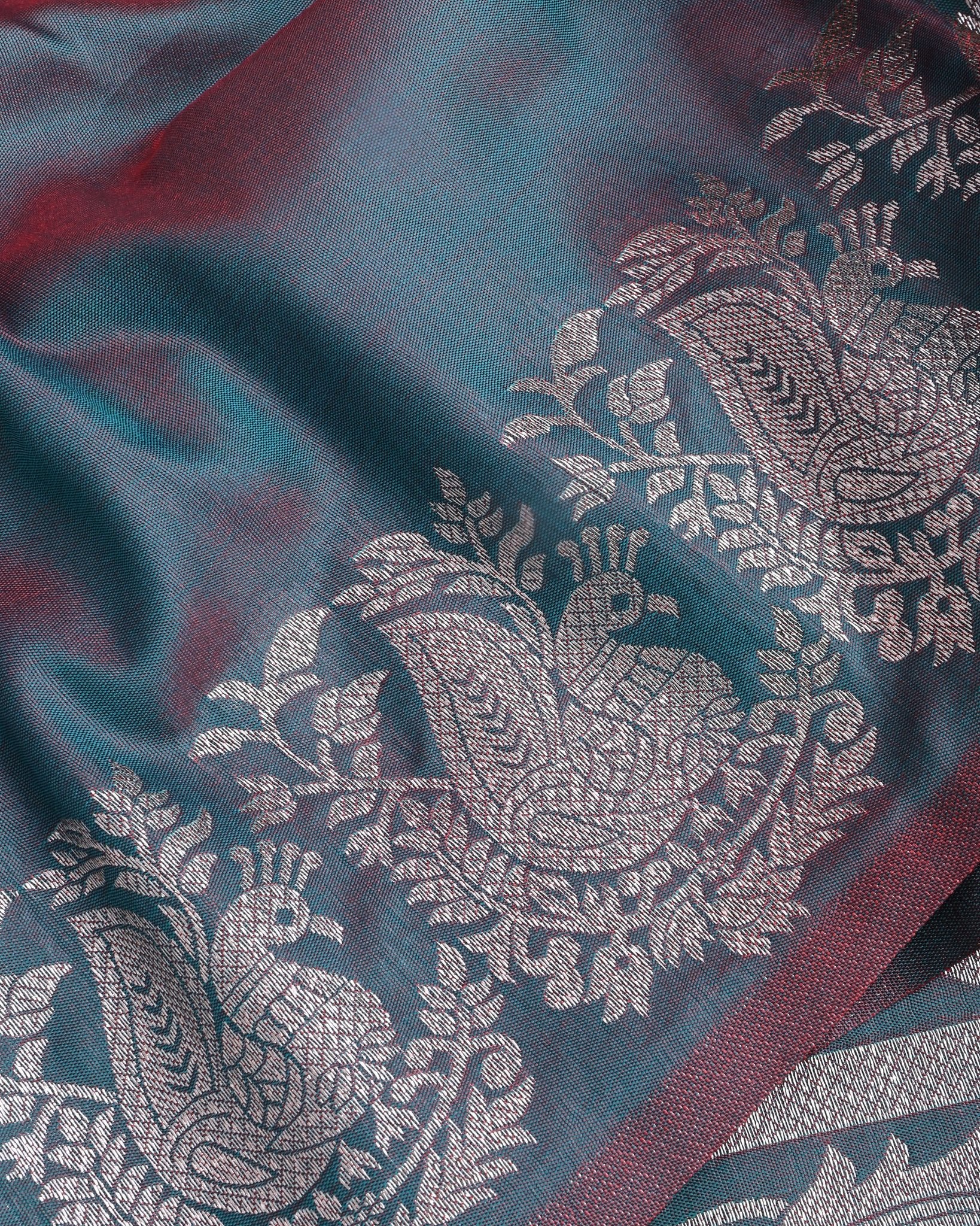 Earthy Silk Banarasi Saree - Shop Vastram