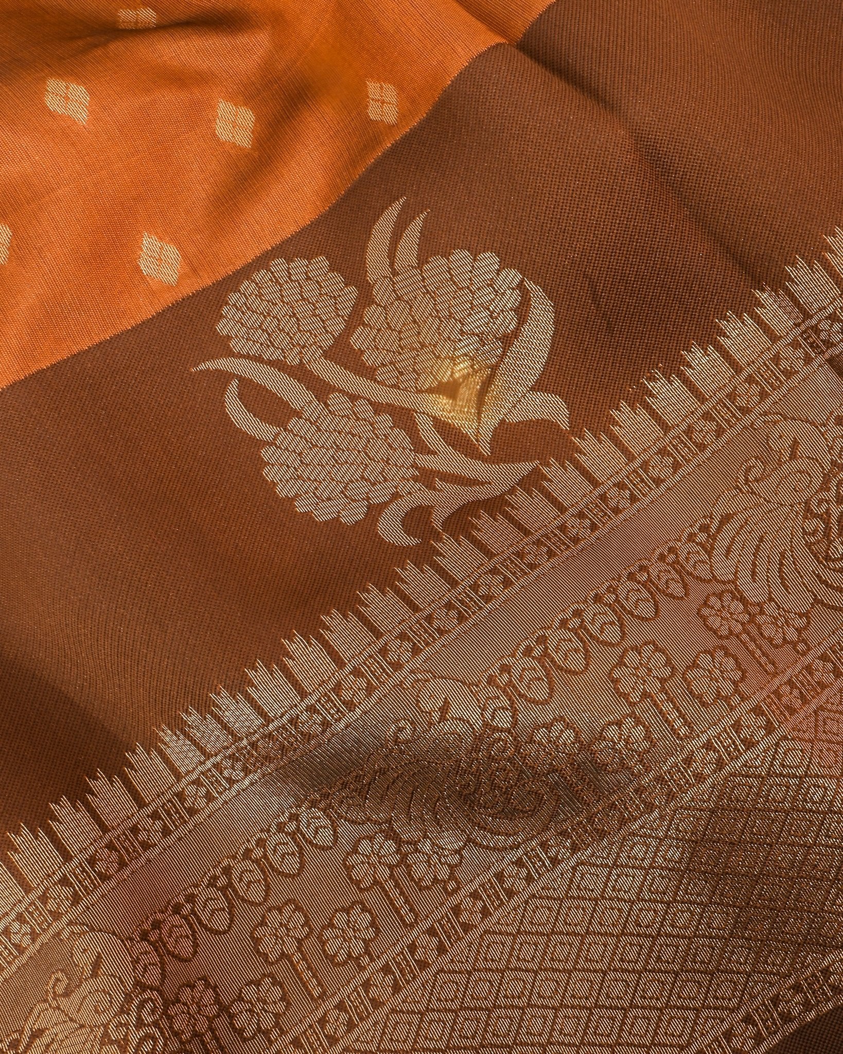 Earthy Silk Banarsi Saree - Shop Vastram