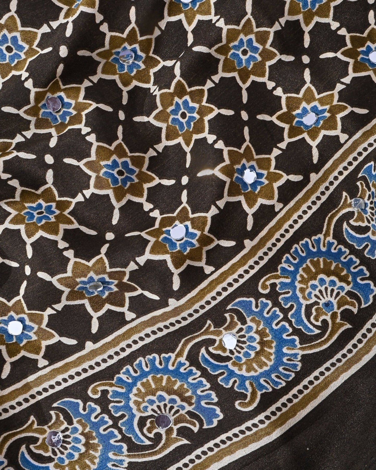 Earthy Silk Printed Saree - Shop Vastram